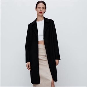 Zara Long Black Wool Coat